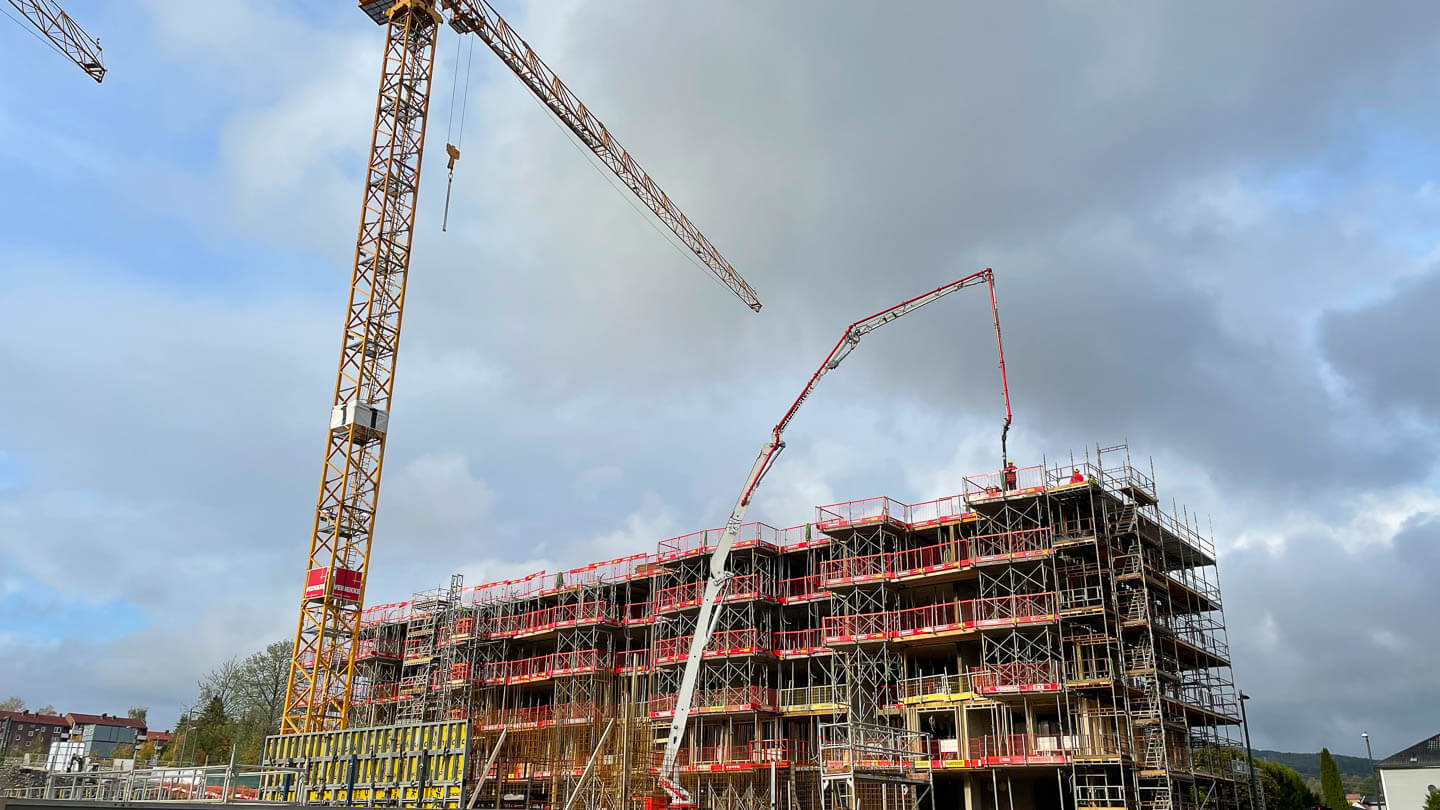 Heisekraner på en byggeplass i Oslo